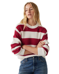 The Levi's® Womens Rocket Jumper in Charlotte Stripe Scarlet