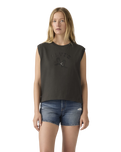 Graphic Boxy Vest in Pirate Black