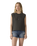 Graphic Boxy Vest in Pirate Black