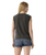 Graphic Boxy Vest in Pirate Black