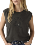 Graphic Boxy Vest in Pirate Black
