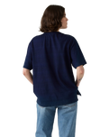 The Levi's® Womens Graphic Tabor T-Shirt in 1873 Raw Edge Applique Indigo