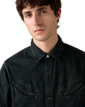 Smiley Western Shirt in Caridad Washed Black