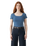 The Levi's® Womens Essential Square Neck T-Shirt in Indigo Rib Light Indigo