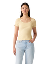 The Levi's® Womens Essential Square Neck T-Shirt in Garment Dye French Vanilla