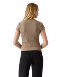 The Levi's® Womens Dry Goods Waffle Cap T-Shirt in Taupe Gray Heather Bros
