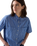 The Levi's® Womens Harlie Cropped Shirt in Double Dutch Stripe Nautical Blue