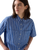 The Levi's® Womens Harlie Cropped Shirt in Double Dutch Stripe Nautical Blue