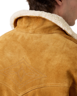 Western Suede Sherpa Jacket in Evening Sun Trucker