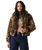 Elle Sherpa Jacket in Muriel Faux Leopard Black Amber