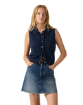 The Levi's® Womens Supersoft Mini Ruffle Vest in Navy Blazer