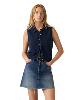 The Levi's® Womens Supersoft Mini Ruffle Vest in Navy Blazer