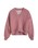 V Neck Fleece Sweatshirt in Crushed Berry