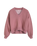 V Neck Fleece Sweatshirt in Crushed Berry