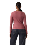 The Levi's® Womens Essential Square Neck Long Sleeve T-Shirt in Crushed Berry