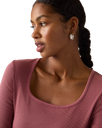 The Levi's® Womens Essential Square Neck Long Sleeve T-Shirt in Crushed Berry