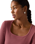 The Levi's® Womens Essential Square Neck Long Sleeve T-Shirt in Crushed Berry