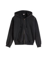 The Levi's® Mens Hayes Boxy Full Zip Hoodie in Grunge Wash Jet Black