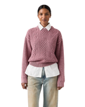 The Levi's® Womens Leilah Cable Jumper in Crushed Berry