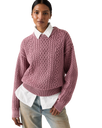 The Levi's® Womens Leilah Cable Jumper in Crushed Berry
