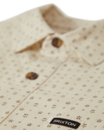 The Brixton Mens Charter Print Shirt in Off White & Micro Floral