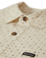 The Brixton Mens Charter Print Shirt in Off White & Micro Floral