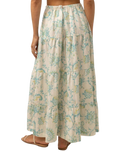 Cairo Tiered Maxi Skirt in Blue