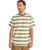 The Rhythm Mens Everyday Strip T-Shirt in Vintage Green