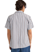 The Rhythm Mens Vacation Stripe Shirt in Blue