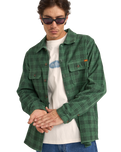 Cord Check Shirt in Green