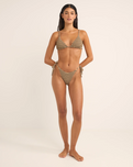The Rhythm Womens Sol Stripe Tie Side Hi Cut Bikni Bottoms in Black