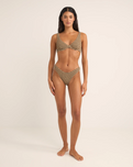 The Rhythm Womens Sol Stripe Hi Cut Bikini Bottoms in Black