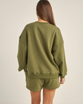 The Rhythm Womens College Crew Neck Sweatshirt in Olive