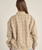 The Rhythm Womens Luca Oversized Check Bomber Jacket in Blue