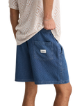 The Rhythm Mens Textured Wale Walkshorts in Washed Indigo