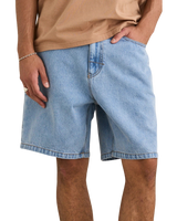 The Rhythm Mens Toby Denim Walkshorts in Stone Wash