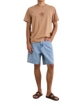 The Rhythm Mens Toby Denim Walkshorts in Stone Wash