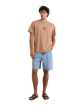 The Rhythm Mens Toby Denim Walkshorts in Stone Wash