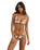 Melia Floral Twist Front Bikini Top in Chocolate