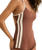 Lily Rib Cross Back Surf Short One Piece Swimsuit in Chocolate