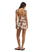 The Rhythm Womens Melia Floral Mini Dress in Chocolate