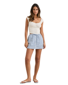 The Rhythm Womens Gracie Sweetheart Top in White