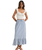The Rhythm Womens Lola Check Tiered Maxi Skirt in Blue