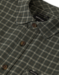 The Brixton Mens Bowery Ultra Flannel Shirt in Ivy Green & Whitecap