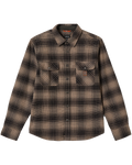 The Brixton Mens Builders Bowery Flannel Overshirt in Black & Cinder Grey