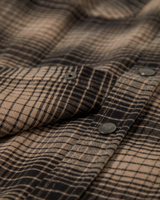 The Brixton Mens Builders Bowery Flannel Overshirt in Black & Cinder Grey