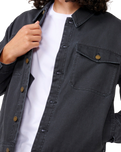 Classic Surf Denim Trucker Jacket in Black