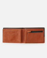 The Rip Curl Mens Corpawatu Icon PU Slim Wallet in Tan & Brown