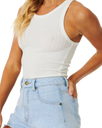 The Rip Curl Womens Amy High Waist Denim Shorts in Light Blue