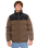 The Rip Curl Mens Fade Out Cord Puffer Jacket in Chocolate